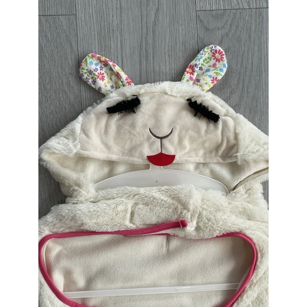 NEW READ Cute Lamb Chop‎ w/ Bunny Ears Fluffy Dog Costume & Squeak Toy - Size XL